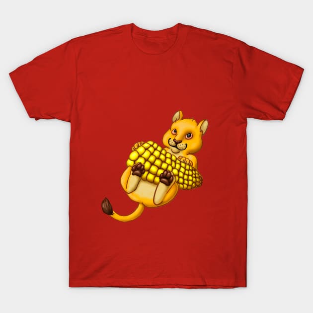 Corn on the Cub - Lion T-Shirt by PewterKat